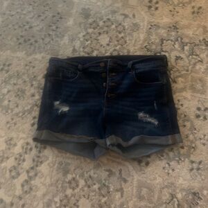 Size 10 Old Navy button fly dark denim shorts